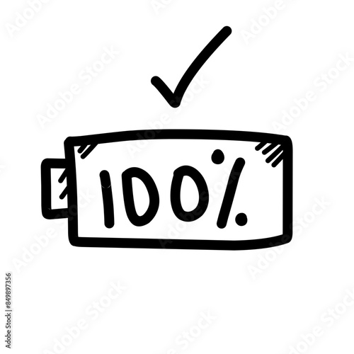 Hand drawn mobile battery doodle 