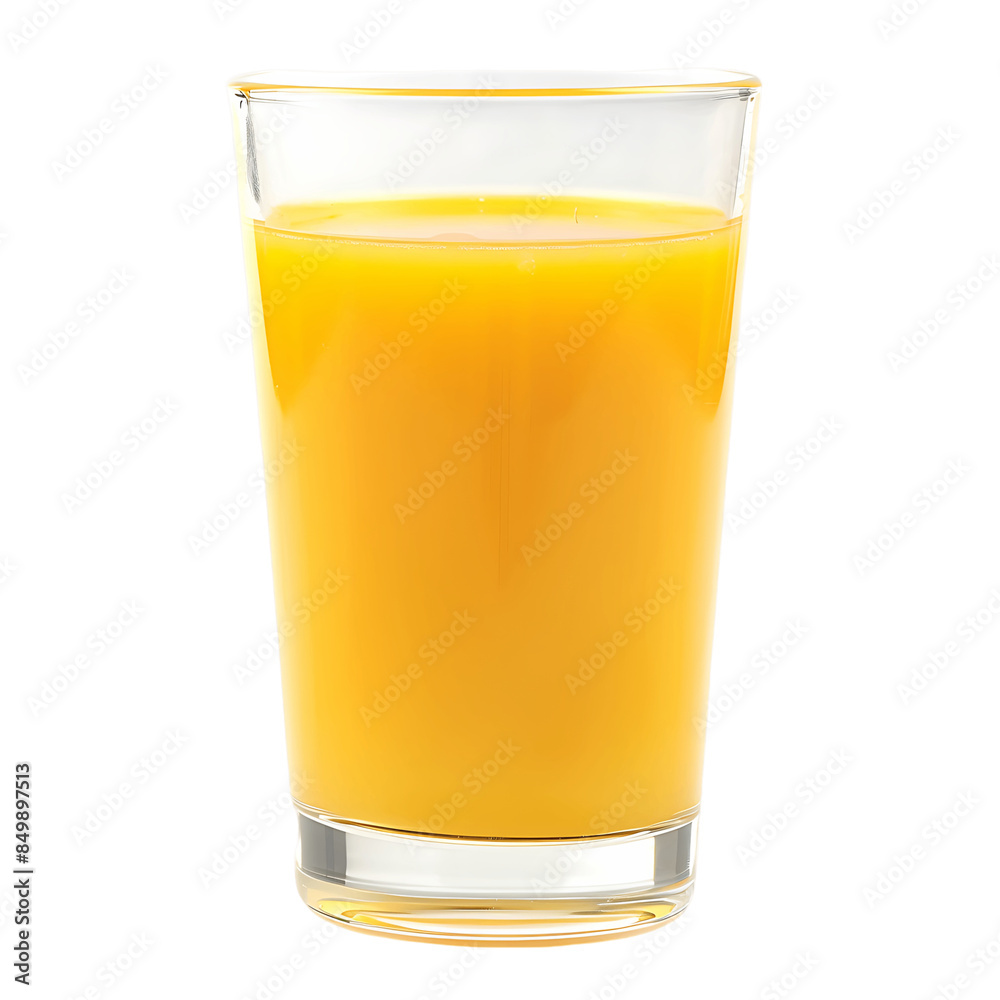 Glass with Orange Juice Isolated on Clear Background Glass with Orange Juice Isolated on Clear Background
