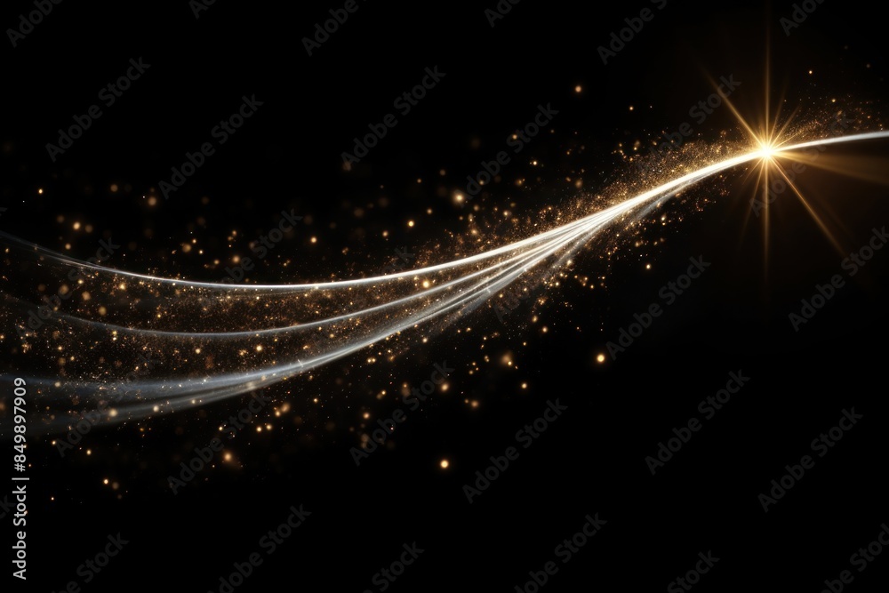 Fototapeta premium Lighting shooting star backgrounds astronomy sparks.