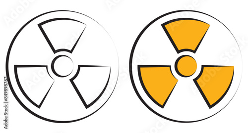 Radioactive Nuclear material sign, symbol, silhouette.  Nuclear, danger and warning  icon, vector, symbol. Radiation Hazard Sign, icon, symbol. Vector Illustration.