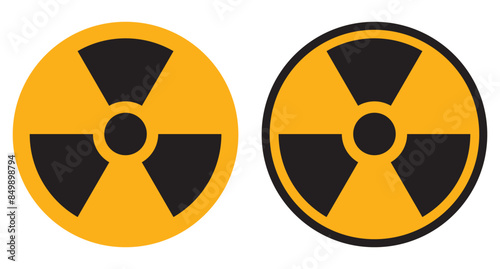 Nuclear, danger and warning  icon, vector, symbol. Radiation Hazard Sign, icon, symbol. Radioactive Nuclear material sign, symbol, silhouette.  Vector Illustration.