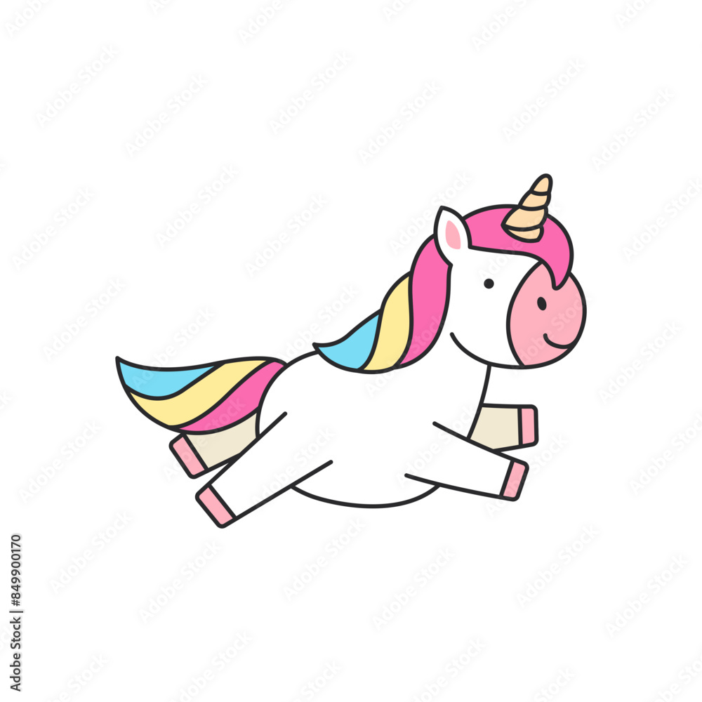Fototapeta premium Cute unicorn jump
