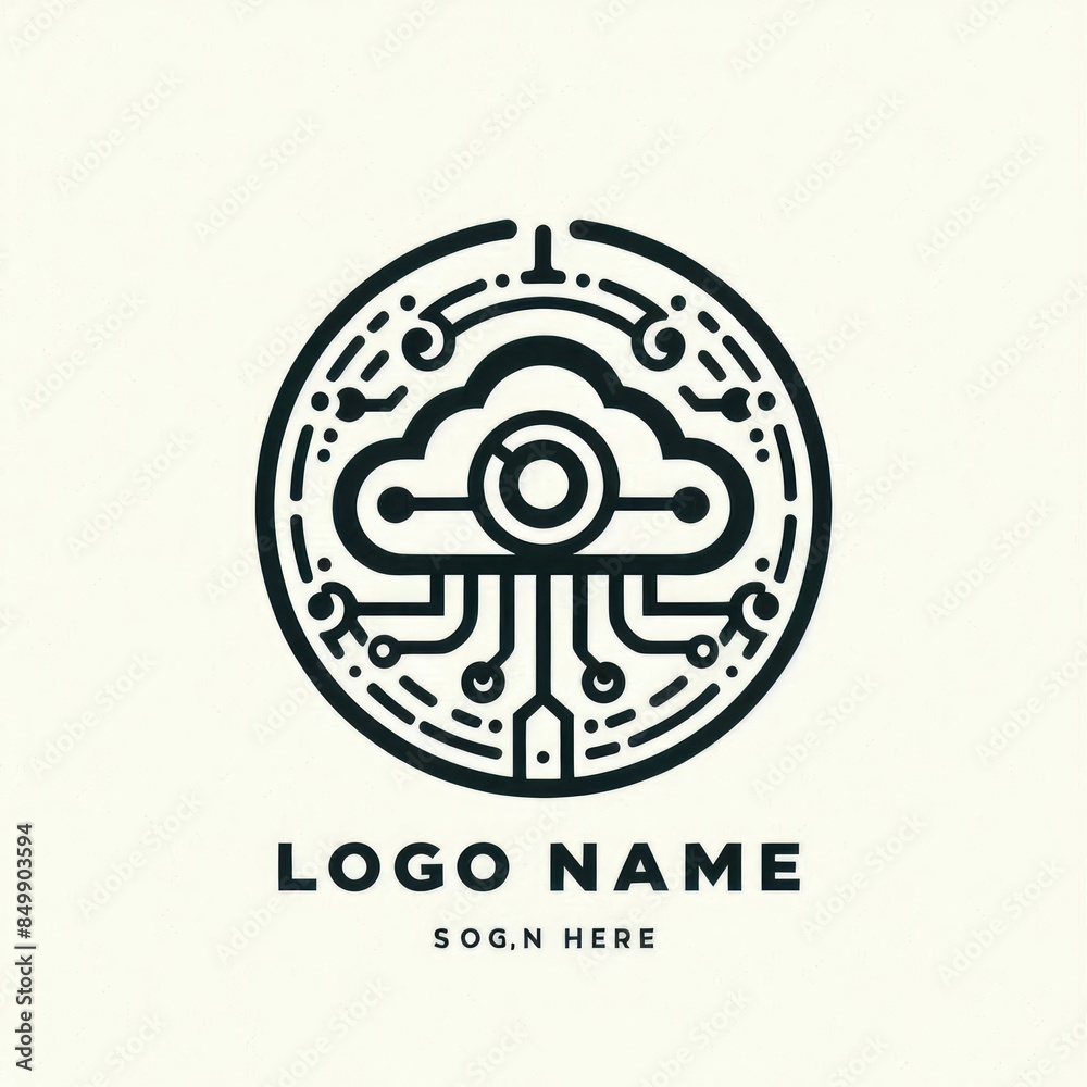 Cloud Technology and Artificial Intelligence Logo: Innovation in the Digital Age Cloud Technology and Artificial Intelligence Logo: Innovation in the Digital Age