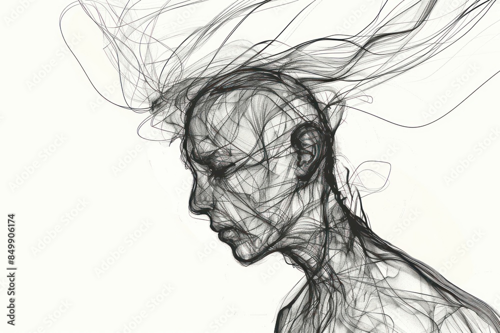 Drawing head illustrated sketch. Drawing head illustrated sketch.