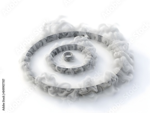 Ethereal Spiral of Humidity Amidst a Minimalist White Background