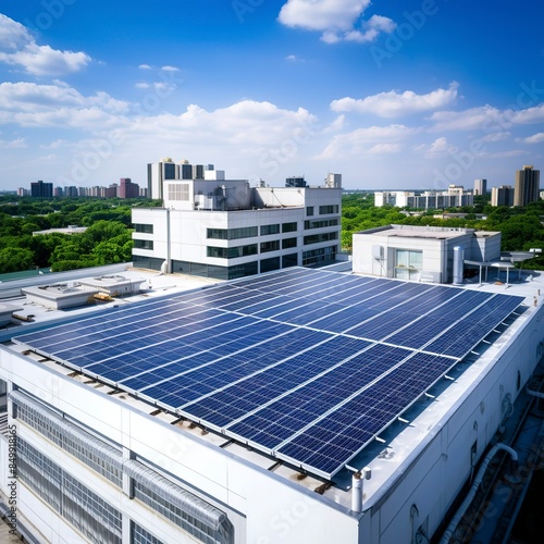 photo of a rooftop solar installation on a government building.