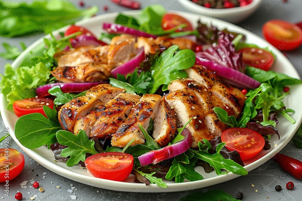 salad meal food vegetable lettuce plate dinner lunch healthy fresh diet chicken meat dish green fillet grilled white tomato breast appetizer eating cherry roasted salad meal food vegetable lettuce plate dinner lunch healthy fresh diet chicken meat dish green fillet grilled white tomato breast appetizer eating cherry roasted
