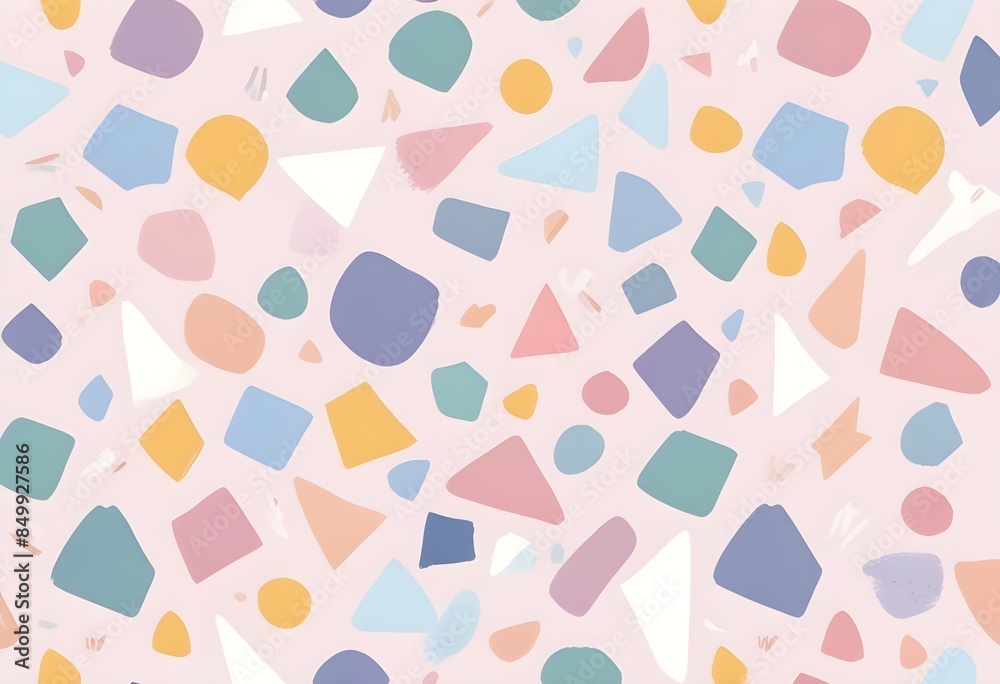 Colorful abstract shapes and lines on a light background, creating a playful and whimsical pattern Colorful abstract shapes and lines on a light background, creating a playful and whimsical pattern