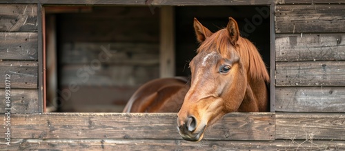 Horse Looking Out From a Stall