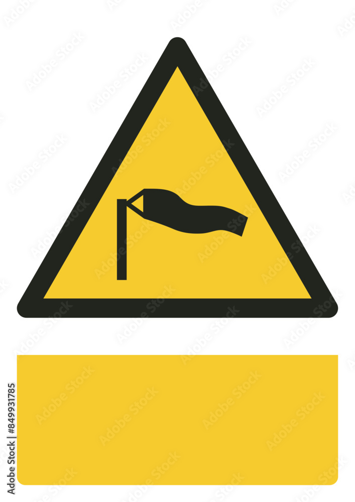 ISO warning safety signs_warning ; strong winds your custom message here portrait size a4/a3/a2/a1	

