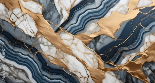 Textura en primer plano de mármol, fondo marmoleado en tonos azules photo