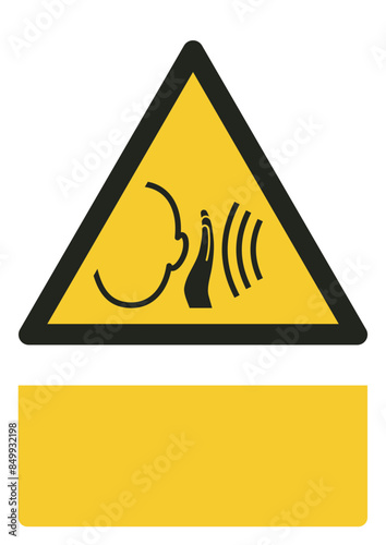 ISO warning safety signs_warning ; sudden loud noise your custom message here portrait size a4/a3/a2/a1 