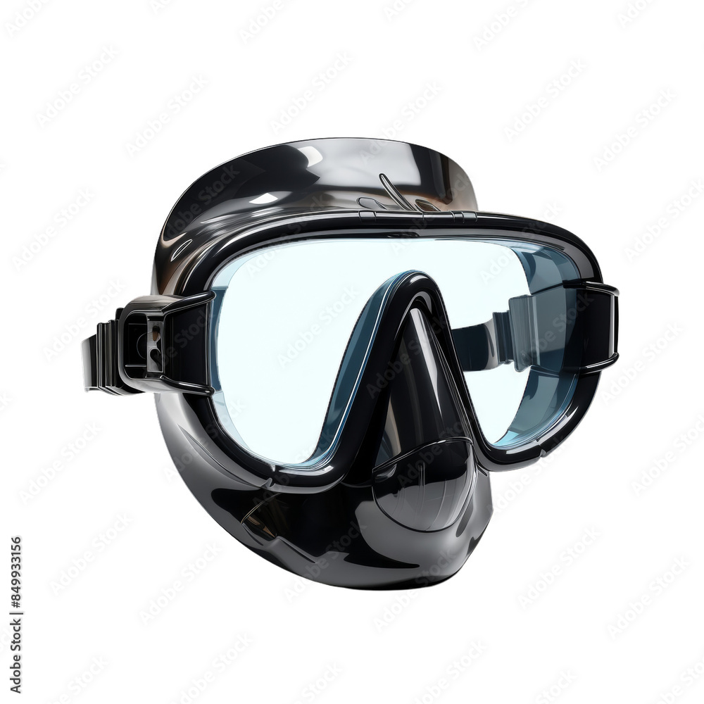 High-quality black scuba diving mask with tinted glass lenses. Ideal for underwater activities and water sports. High-quality black scuba diving mask with tinted glass lenses. Ideal for underwater activities and water sports.