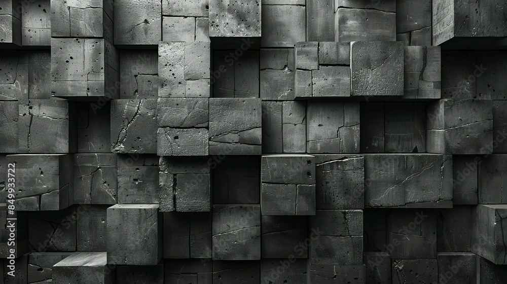 Abstract Geometry: The Gray Block Wall Abstract Geometry: The Gray Block Wall