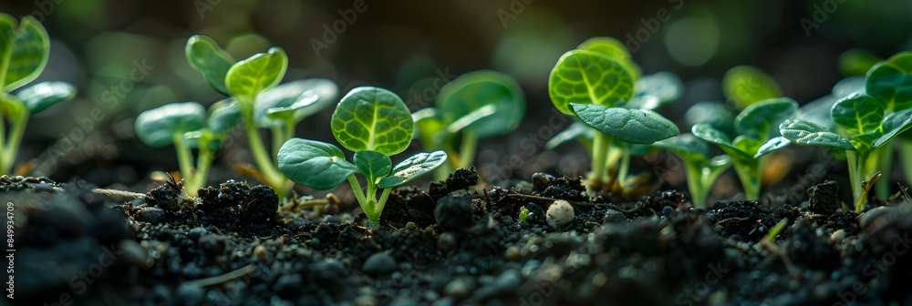 Small plants growing in soil Small plants growing in soil