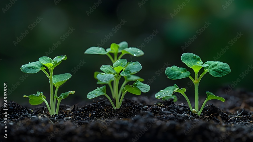 Small plants growing in soil Small plants growing in soil