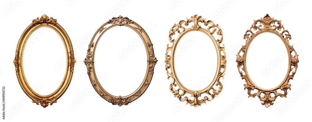 Picture frame png element set on transparent background Picture frame png element set on transparent background