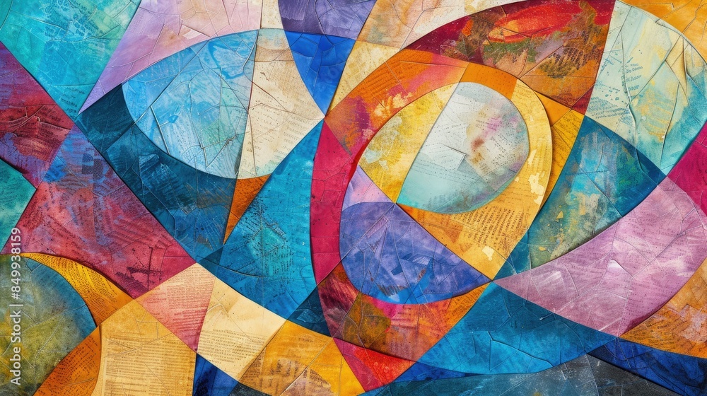 Fototapeta premium Printed Abstract Colorful Ornamentation Light Patterned Design Multi Paper Drawing Unique Card Designs Vibrant and Tidy Decorative Distressed Style