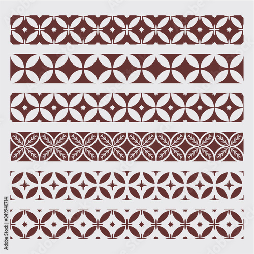 free vector batik. seamless batik border. seamless batik pattern