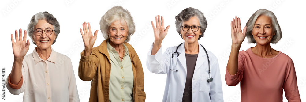 Senior woman portrait png on transparent background Senior woman portrait png on transparent background