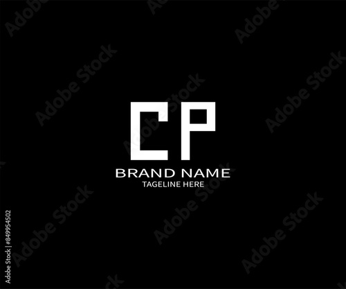 CP LETTER LOGO Design ONE BLACK BACKGROUND