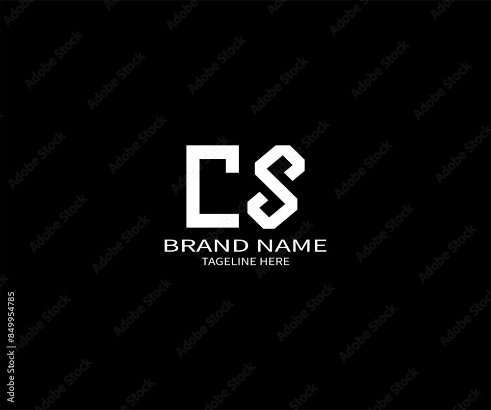 Fototapeta premium CS LETTER LOGO Design ONE BLACK BACKGROUND