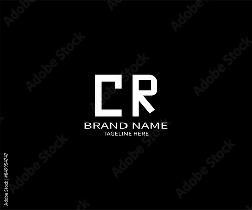 CR LETTER LOGO Design ONE BLACK BACKGROUND