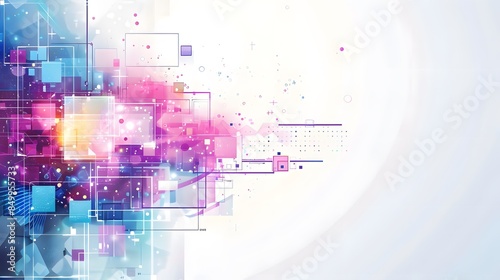 A colorful abstract background with a white circle in the middle