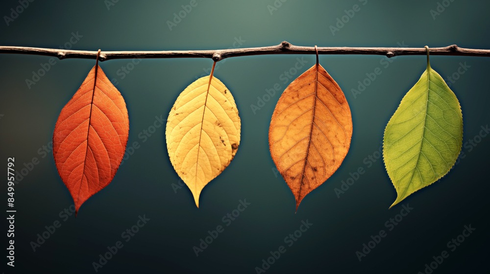 Four Seasons Leaves on a Branch Four Seasons Leaves on a Branch