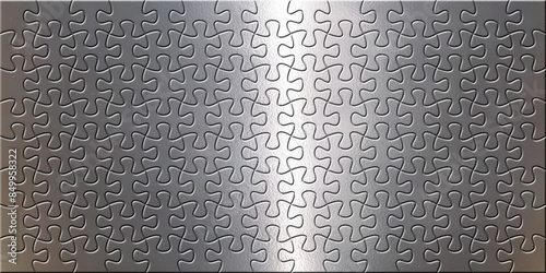Silver texture jigsaw puzzle background stock illustration.