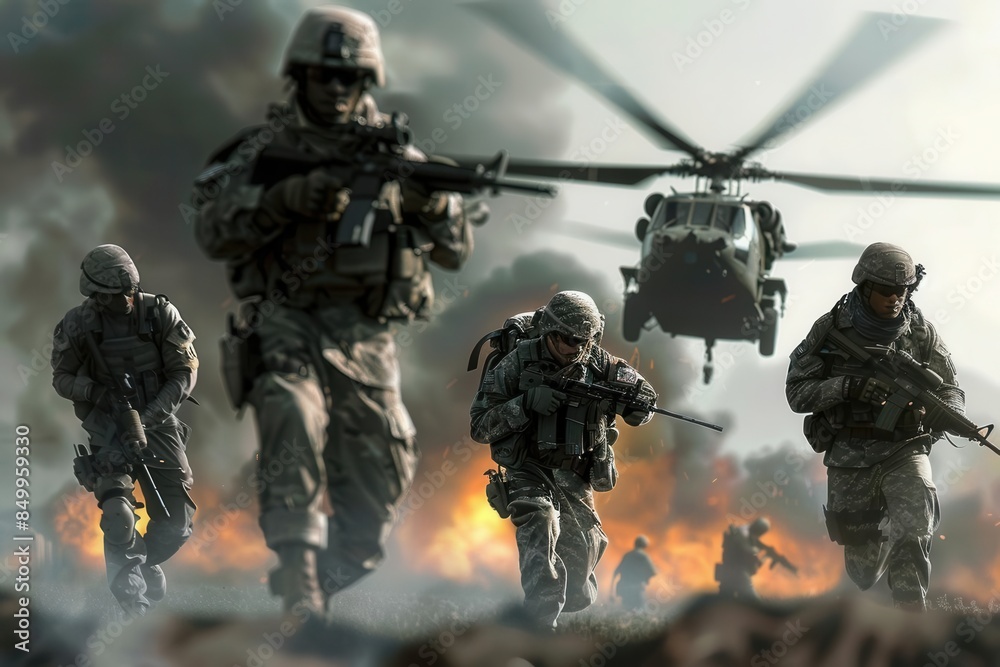 Elite Military Team Ready for Mission. Tactical teamwork concept Elite Military Team Ready for Mission. Tactical teamwork concept