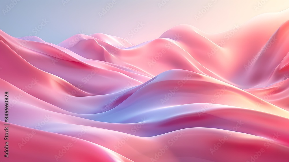 Obraz premium A pink and purple landscape with a lot of waves