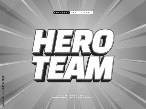 hero team editable text effect in super and hero text style
