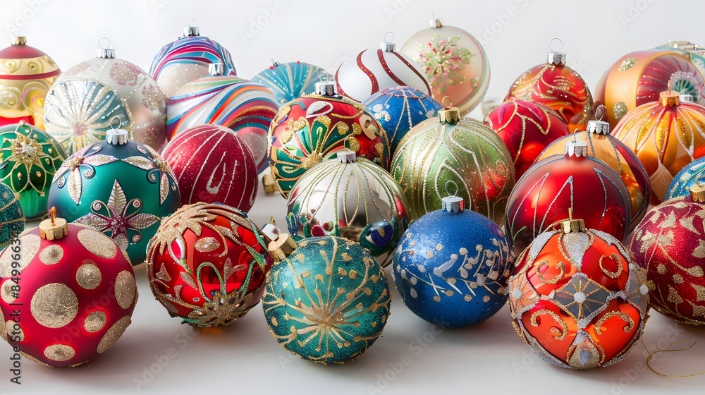 Christmas white background with christmas balls and decoration - 3d rendering. Christmas white background with christmas balls and decoration - 3d rendering.