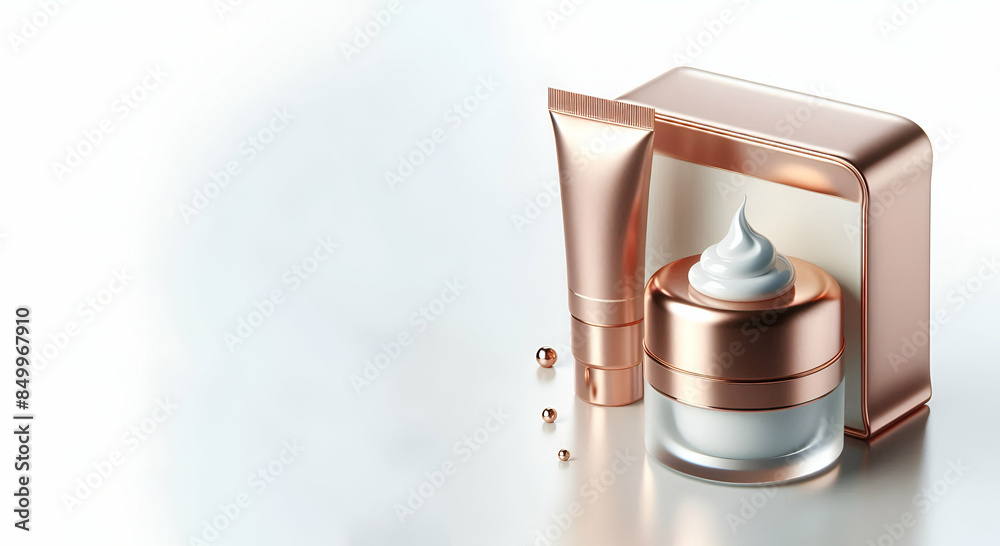 Skin care beauty cream skin care products women man skins shiny with white isolated background, generative ai Skin care beauty cream skin care products women man skins shiny with white isolated background, generative ai