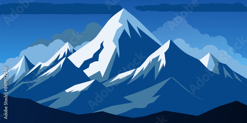 Majestic mountain range against a sky with colorful peaks. sky backdrop for a stunning mountain range with hues.