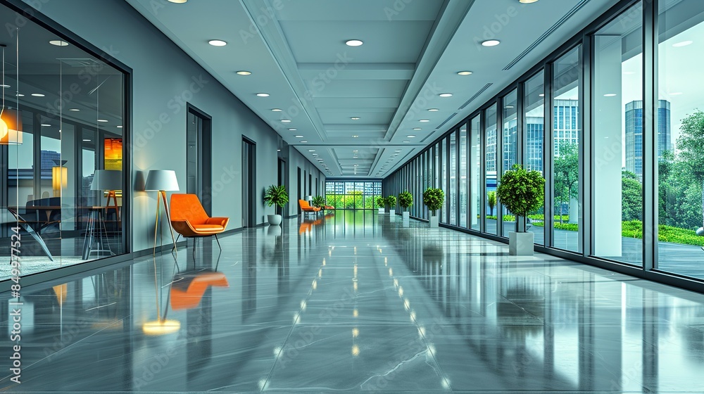 Fototapeta premium Luminous Luxury: Modern Office Spaces with Style