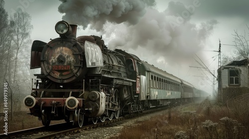 Historic Steam Train Exploring Rural Scenery