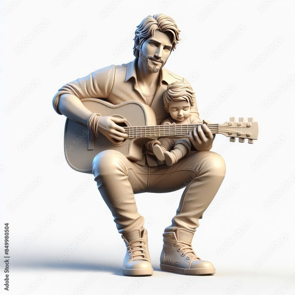 Naklejka premium man with guitar