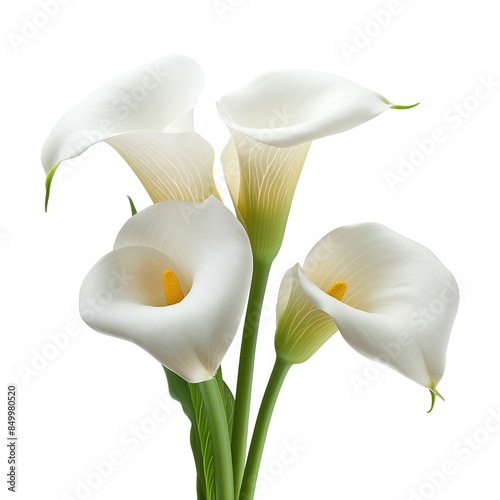 Callas flower isolated on transparent background.