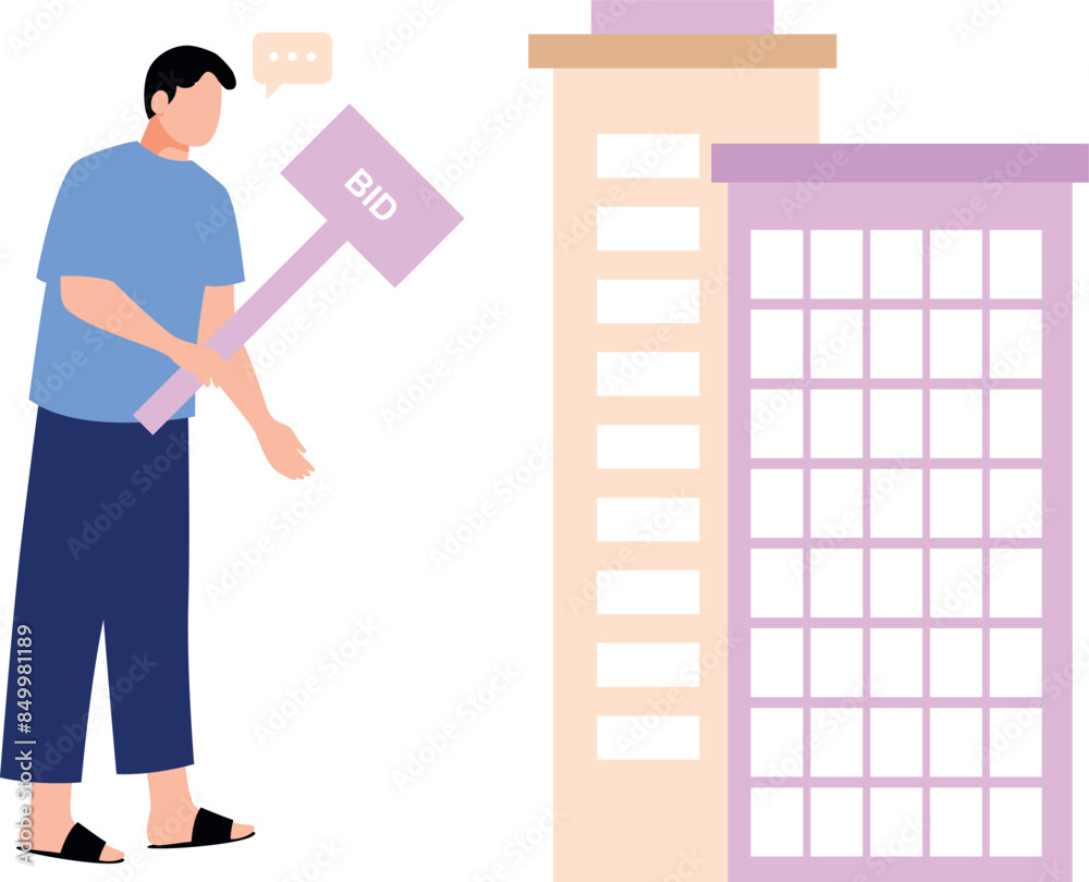 Fototapeta premium The boy is holding a bid board.