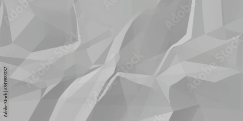 Abstract white crumpled paper texture background, White empty leaf of crumpled paper. Vector illustration.