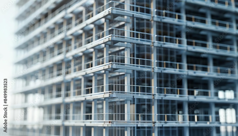 A detailed view of a generic highrise tower with a strong foundation A detailed view of a generic highrise tower with a strong foundation
