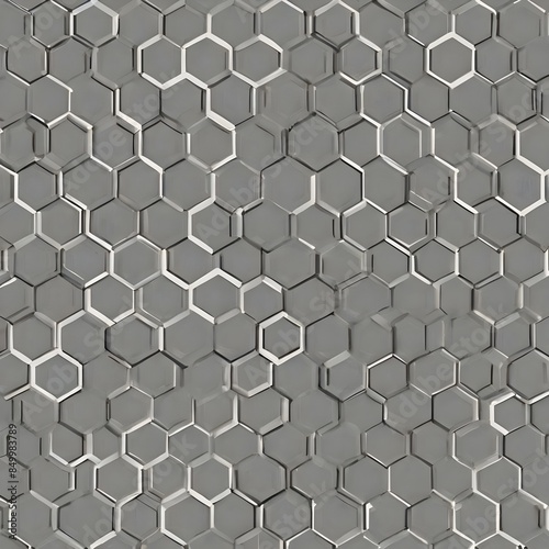 Abstract hexagon shapes gray background Generative AI 