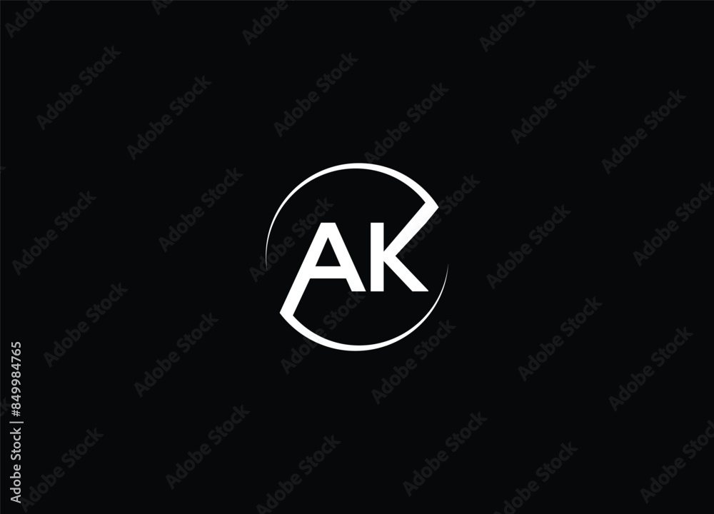 AK creative modern logo design and initial  logo