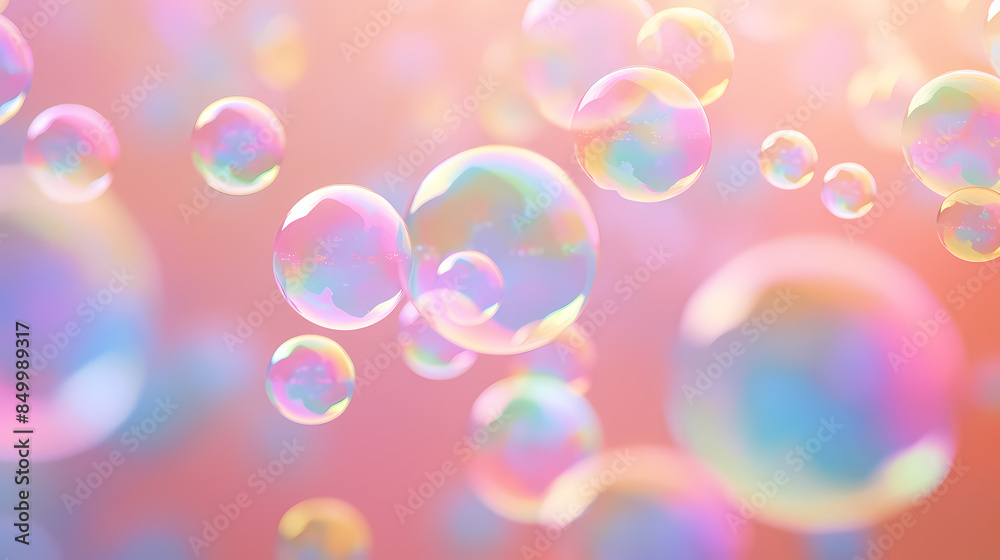 Colorful soap bubbles floating in the air Colorful soap bubbles floating in the air