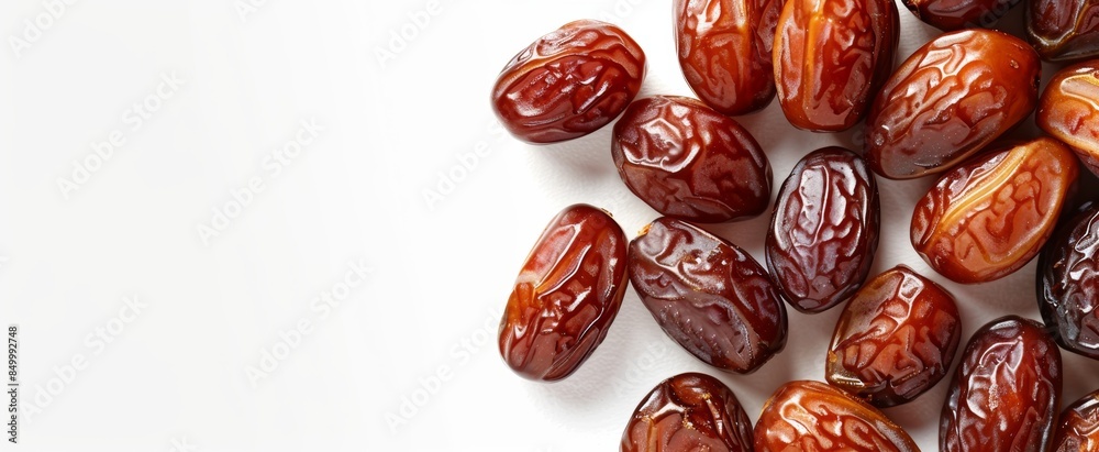 dates fruit on white background with empty space dates fruit on white background with empty space