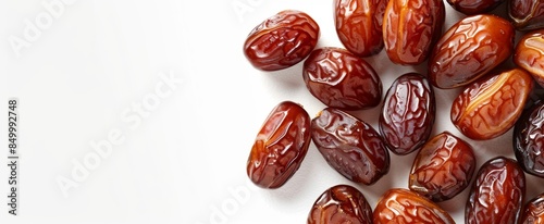 dates fruit on white background with empty space
