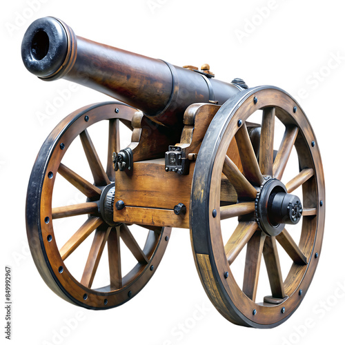 old cannon isolated transparent background