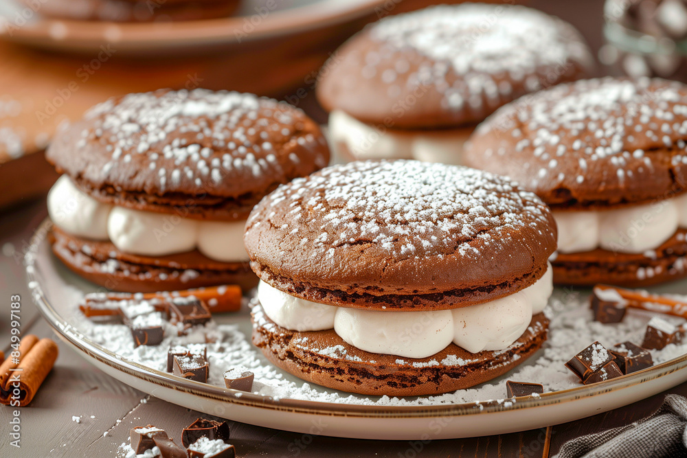 American Whoopie Pies with marshmallow filling